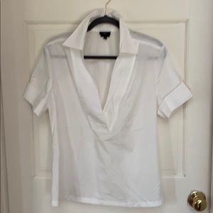 Talbots white v-neck blouse